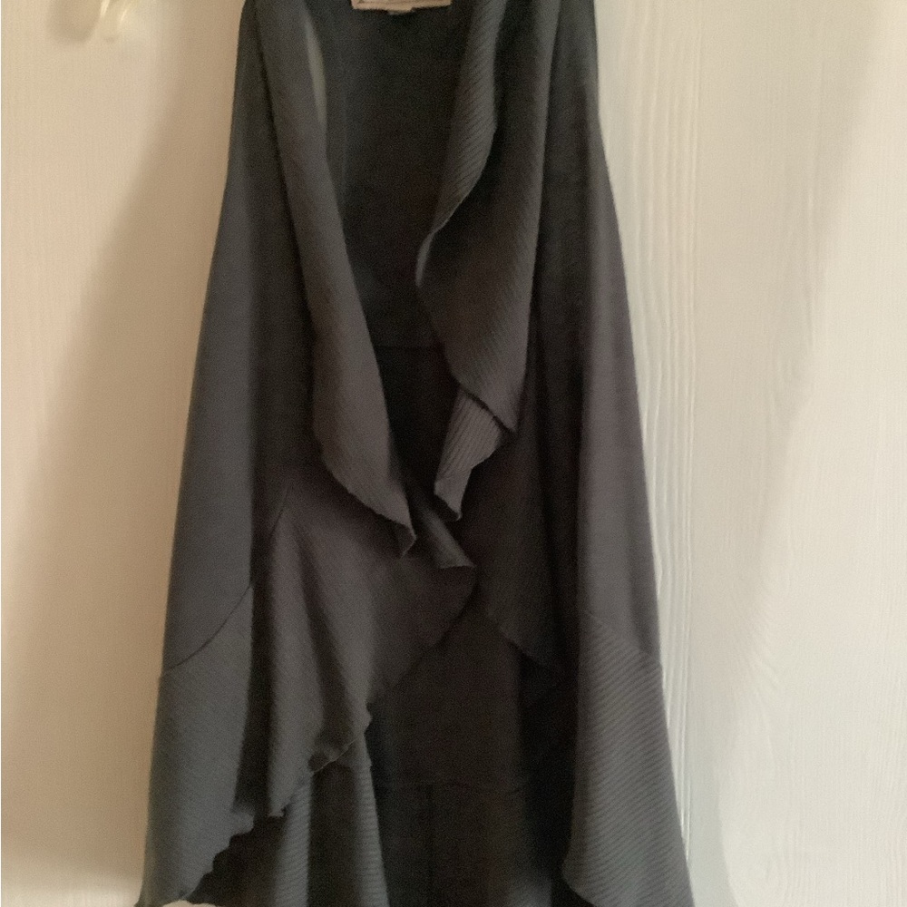 Decree Charcoal Draped Cardigan